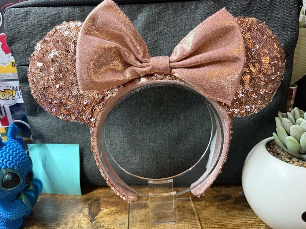 EUC Disney Parks Rose Gold Sequin Ear Headband